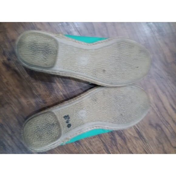 PAIR OF WOW! GREEN CANVAS JUTE ESPADRILLES SHOES - SIZE 8 - Picture 5 of 5